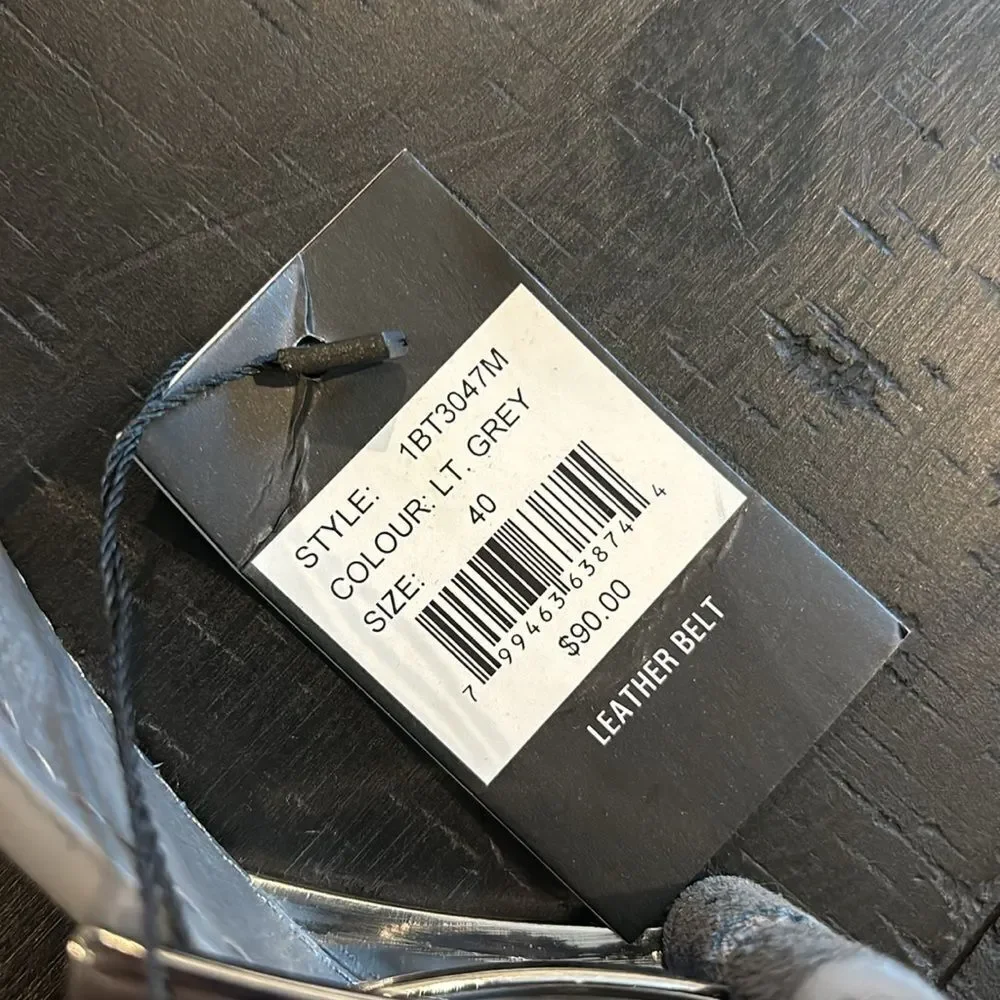 NWT PX Clothing Gray Men’s Leather Belt Size 40​​​​​​